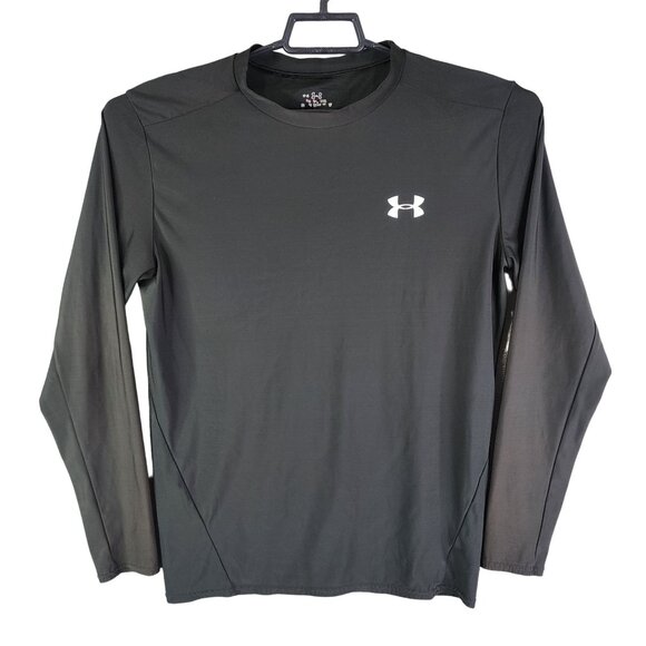 Mens Black Under Armour Compression Shirt Long Sleeve Crew Neck Size XXL - Picture 1 of 11